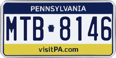 PA license plate MTB8146