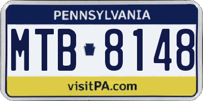 PA license plate MTB8148
