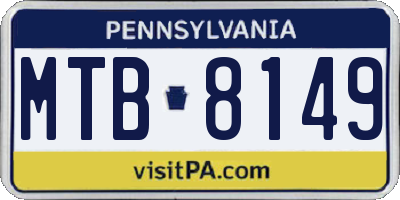 PA license plate MTB8149