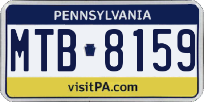 PA license plate MTB8159