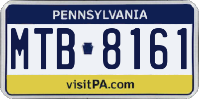 PA license plate MTB8161