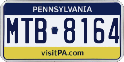 PA license plate MTB8164