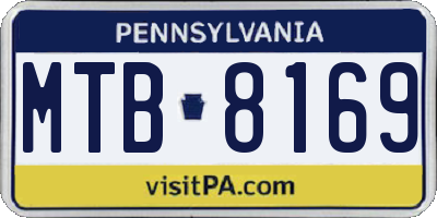 PA license plate MTB8169