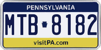 PA license plate MTB8182