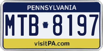 PA license plate MTB8197