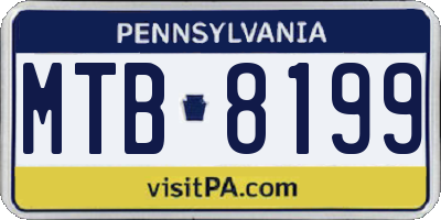 PA license plate MTB8199