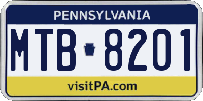 PA license plate MTB8201