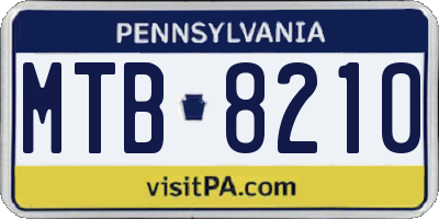PA license plate MTB8210
