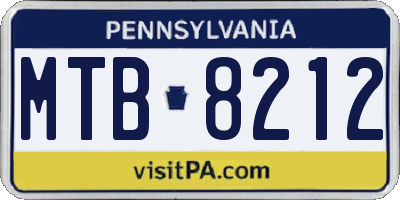 PA license plate MTB8212