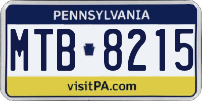 PA license plate MTB8215