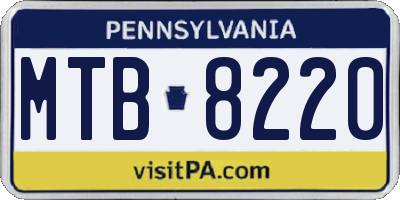 PA license plate MTB8220
