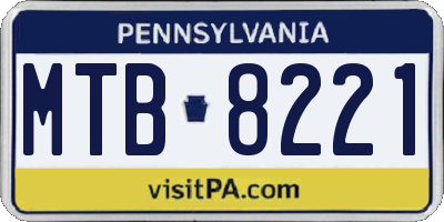 PA license plate MTB8221