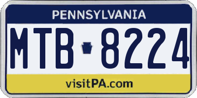 PA license plate MTB8224