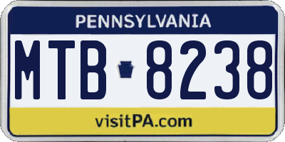 PA license plate MTB8238