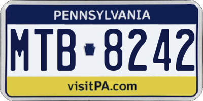 PA license plate MTB8242