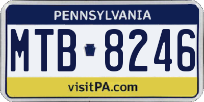 PA license plate MTB8246