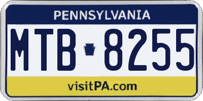 PA license plate MTB8255