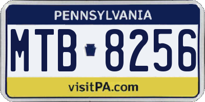 PA license plate MTB8256
