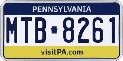 PA license plate MTB8261