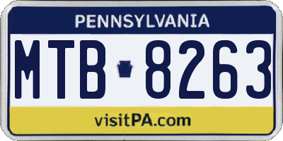 PA license plate MTB8263