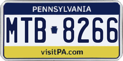 PA license plate MTB8266