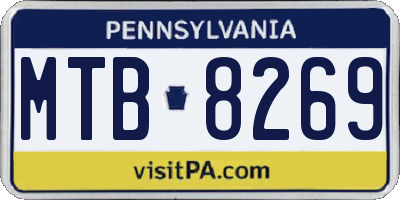 PA license plate MTB8269