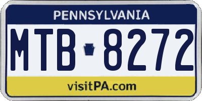 PA license plate MTB8272
