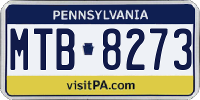 PA license plate MTB8273