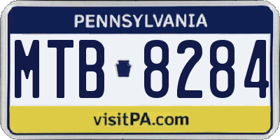 PA license plate MTB8284