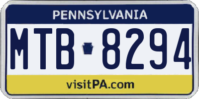 PA license plate MTB8294