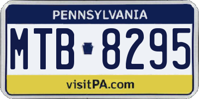 PA license plate MTB8295