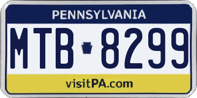 PA license plate MTB8299