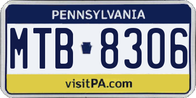 PA license plate MTB8306