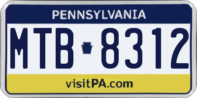 PA license plate MTB8312