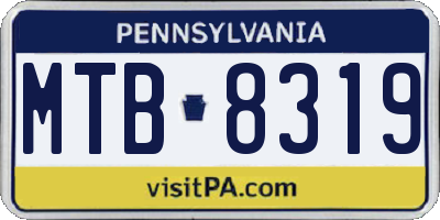 PA license plate MTB8319