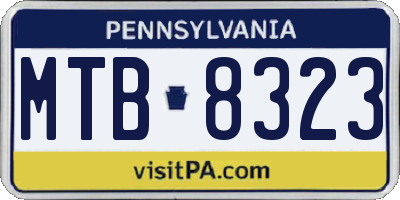 PA license plate MTB8323