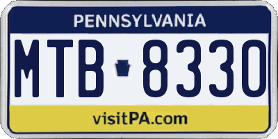 PA license plate MTB8330