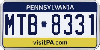 PA license plate MTB8331