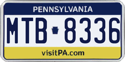 PA license plate MTB8336