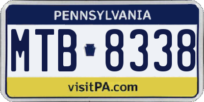 PA license plate MTB8338