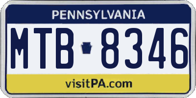 PA license plate MTB8346