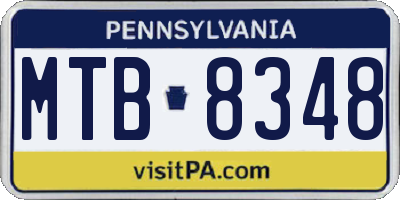PA license plate MTB8348