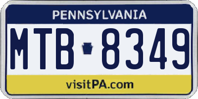 PA license plate MTB8349