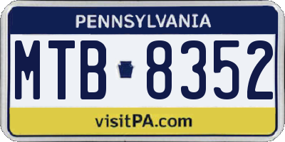 PA license plate MTB8352