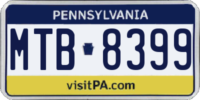 PA license plate MTB8399