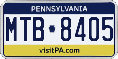 PA license plate MTB8405