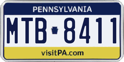 PA license plate MTB8411