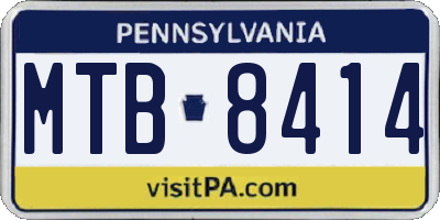 PA license plate MTB8414