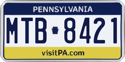 PA license plate MTB8421