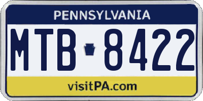 PA license plate MTB8422
